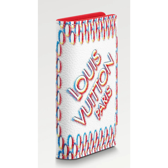 Louis Vuitton Damier Spray White Red Blue Virgil Pocket Organizer Card Wallet - Picture 3 of 11